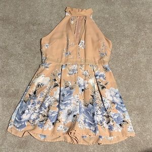 Peach Halter-neck Romper